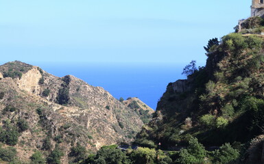Fototapeta premium Panorama da Savoca, sicilia. italia europa