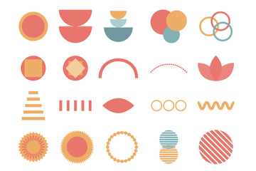 Abstract Grid Frame Shape Symbol Minimalist Graphic Icon Clipart Set Creative Template Sample Design Decoration Element Line Shape Form Icon Collection