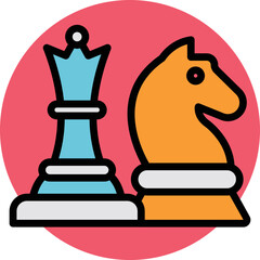 Pawn with Chess Vector Icon
