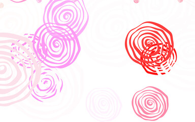 Light Pink vector doodle background with roses.