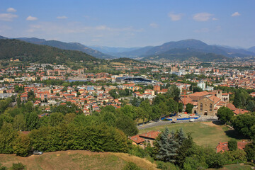 Fototapeta na wymiar Panorama of the ancient Italian city of Bergamo