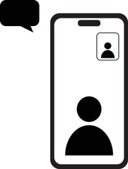 mobile phone person video call vector icon