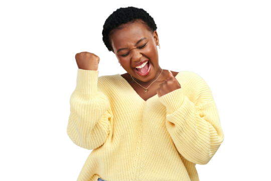 PNG shot of a young woman looking cheerful while posing.