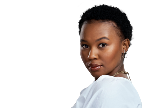 PNG shot of a beautiful young woman posing.