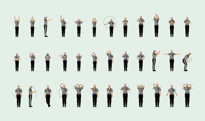 Football Player Actions Different Poses pro vector