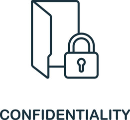 Confidentiality icon. Monochrome simple Business Intelligence icon for templates, web design and infographics