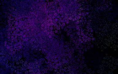 Dark Purple vector backdrop with small and big stars.