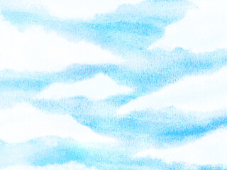 青空と白い雲の爽やかなアナログ背景