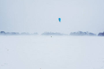 kite surfing in the snow