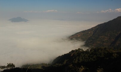 fog over the mountains