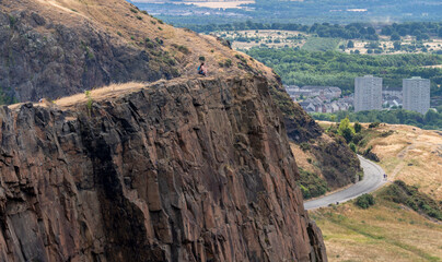Fototapeta premium Views from the steep cliffs at Arthur's Seat,Edinburgh,Scotland,UK.