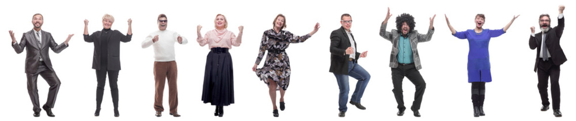 collage of people joyful energetic full length isolated