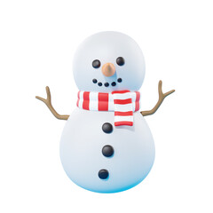 Christmas snowman 3d render