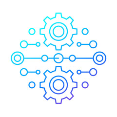 Integration or automation linear icon