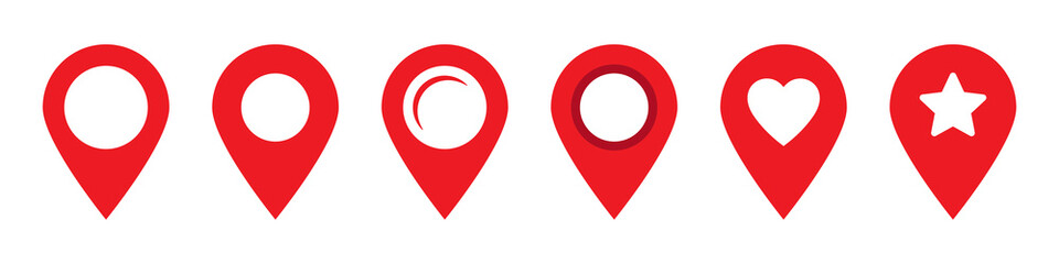 Maps pin. Red location map icon.