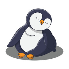 penguin sitdown cute