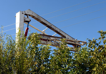 Boom elbow of ready mix truck mounted concrete pump.