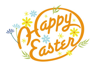 Obraz premium Happy Easter Vector Colorful Symbol Logo Isolated On A White Background. 