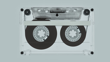 tape cassette color tone black and white.