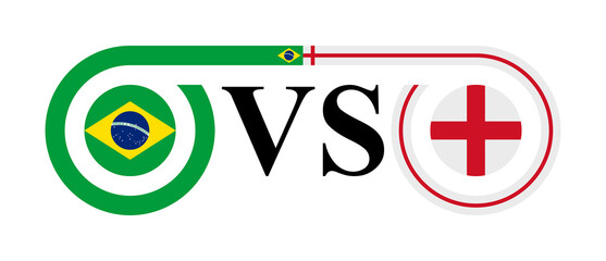 the concept of brazilian vs english. vector illustration