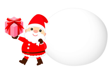 クリスマスプレゼントを届けに行くサンタクロース
