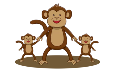 Fototapete Affe monkey and baby monkey