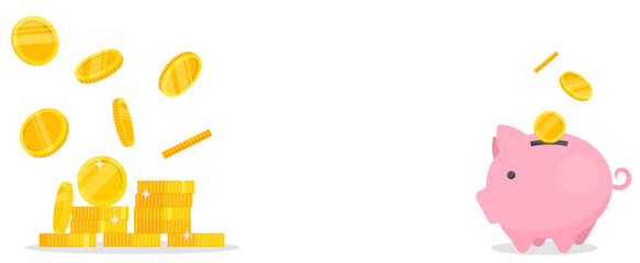 Vector image of coins. A design element for a website, applications, social networks. The concept of investments, business, profit and income.