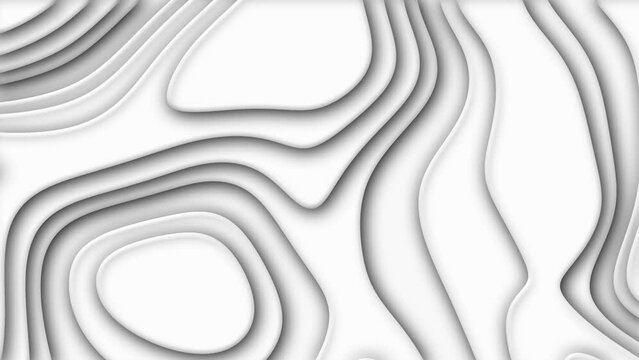 White Papercut Shapes Design Looping Motion Graphics Background