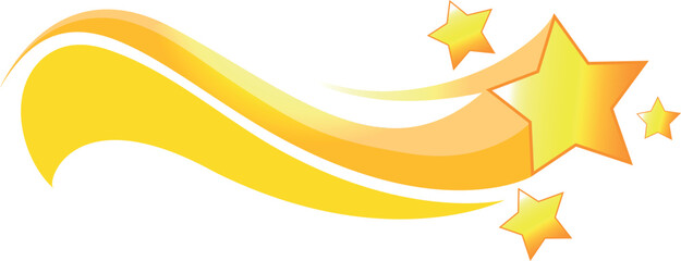 Star burst decorative element. Golden banner emblem