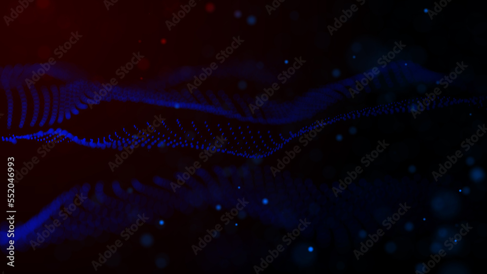 Aufkleber textured wave of particles. visualization of technological connections. molecular connection of part