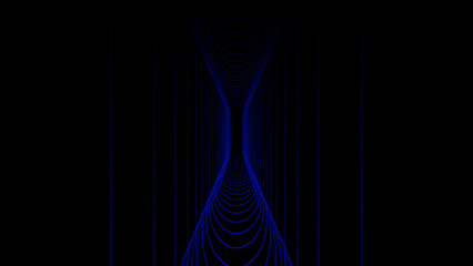 Absorption tunnel on a black background. Hypnotic abstract illusion. Abstract 3d portal. 3d rendering.
