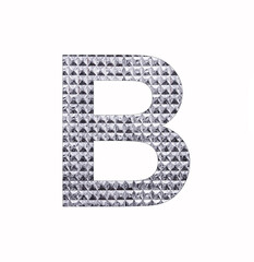 Alphabet letter B - Textured shiny silver paper