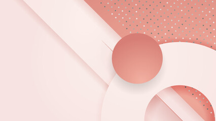 Luxurious modern pink background with shiny gold lines and blank space for promotional text