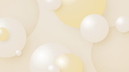 Abstract white and gold shapes background