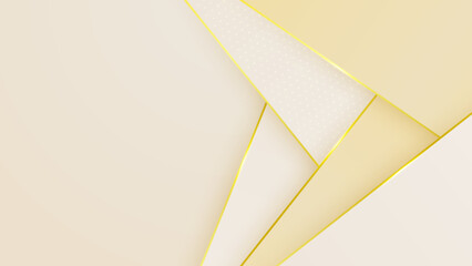 Abstract white and gold shapes background