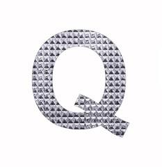Alphabet letter Q - Textured shiny silver paper
