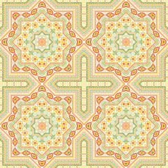 Luxury portugese azulejo tile seamless pattern. Geometric texture vector motif. Carpet print design. Stylish lisbon azulejo tilework recurrent pattern. Geometric shapes wallpaper.