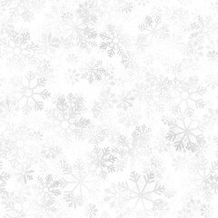 Christmas Snowflakes Seamless Pattern Transparent Decoration Isolated Snow Texture