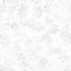 Fototapeta na wymiar Christmas Snowflakes Seamless Pattern Transparent Decoration Isolated Snow Texture