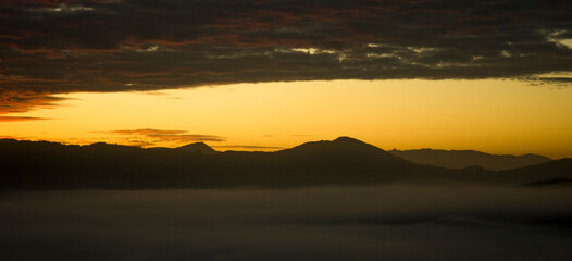 Fototapeta na wymiar Dawn at Basque Mountains, Elgeta, Spain