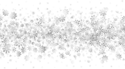 Obraz premium Realistic White Snowflakes Flying Effect Christmas Isolated Border Transparent Decoration