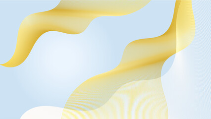 Luxury light blue and gold background with abstract shapes