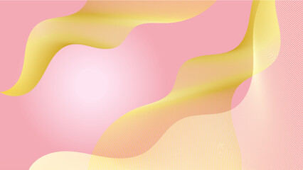 Luxury golden line background pink shades in 3d abstract style , Valentines day concept, Illustration from vector about modern template deluxe design.