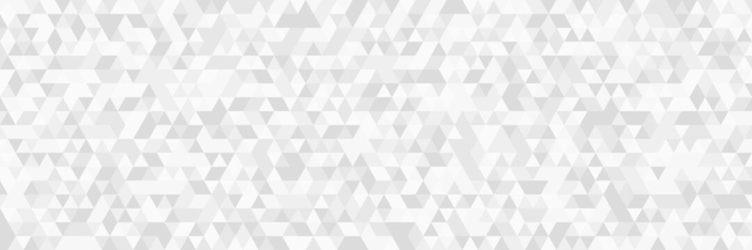 Digital triangle pixel mosaic, white and black color, hight key grayscale, abstract vector background