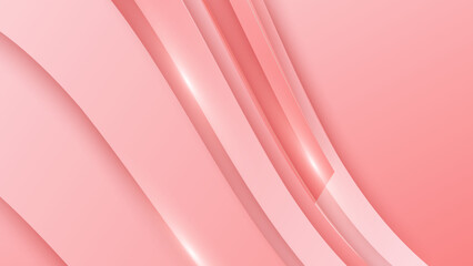 Abstract light pink background with lines and layers. Vector design illustration.