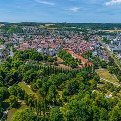 Bad Mergentheim rund um den Schlosspark im Luftbild