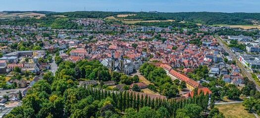 Panorama-Aufnahme von Bad Mergentheim - Ausblick auf Stadt Schloss und Schlosspark