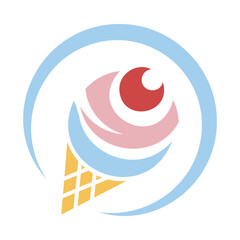 Simple Ice Cream Illustration Logo
