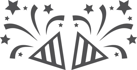 Naklejka premium Party and event icon, party celebrating icon black vector