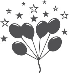 Party and event icon, party balloons icon vector